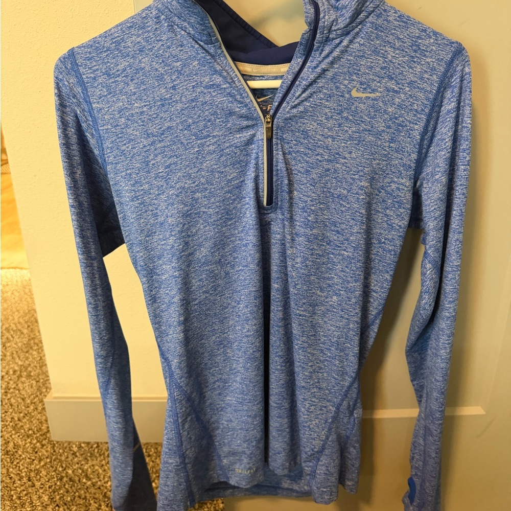 Nike Heathered Light Blue Dri-FIT Quarter-Zip Pullover
